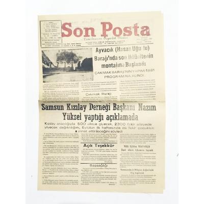Son Posta gazetesi 19.8.1981 SAMSUN - Eski Gazete
