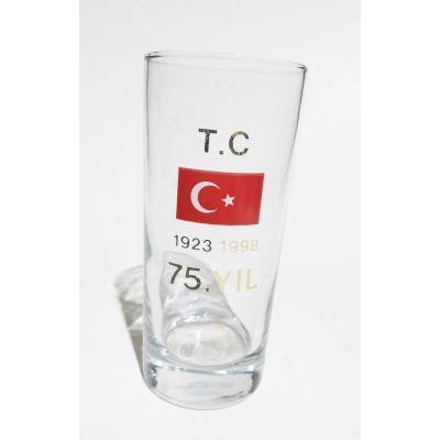 T.C. Türk bayraklı. Cumhuriyetin 75. yılı - Hatıra bardak