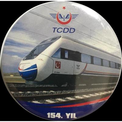 TCDD Türkiye Cumhuriyeti Devlet Demiryolları 154. yıl - Buton rozet