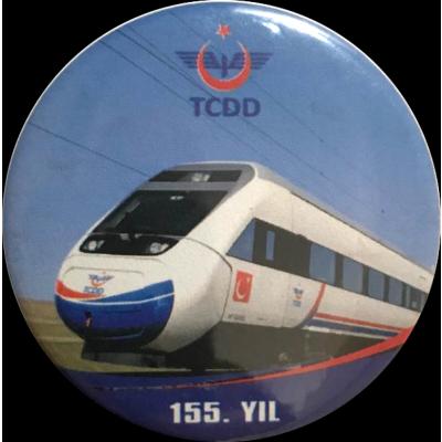TCDD Türkiye Cumhuriyeti Devlet Demiryolları 155. yıl - Buton rozet