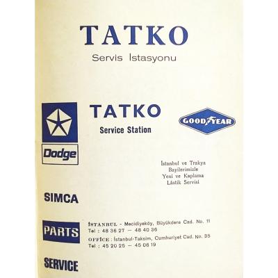 Tatko servis istasyonu - Taksim / Dergi. gazete reklamı