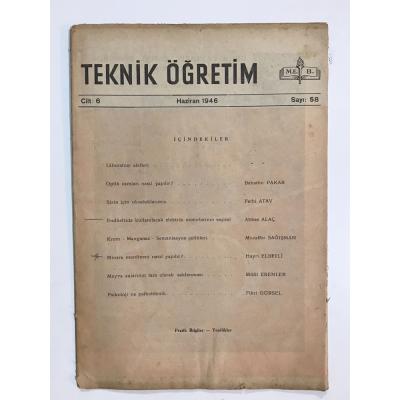 Teknik Öğretim Dergisi Sayı:58 / 1946 - Dergi