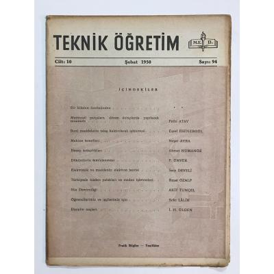 Teknik Öğretim Dergisi Sayı:94 / 1950 - Dergi
