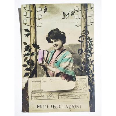 Telgraf temalı 1930'ların kartpostalı