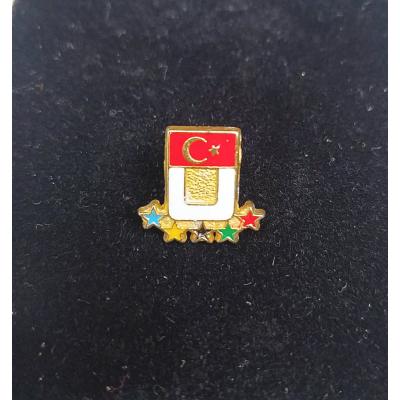 Türk Bayraklı 5 yıldızlı. rozet - Beyaz