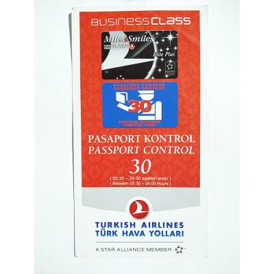 Türk Hava Yolları / Pasaport Kontrol - Efemera