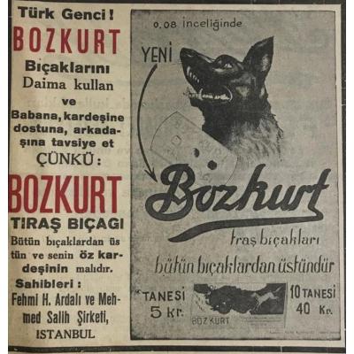 Türk genci Bozkurt bıçaklarını.. - Bozkurt Traş Bıçağı / Dergi Gazete Reklamları