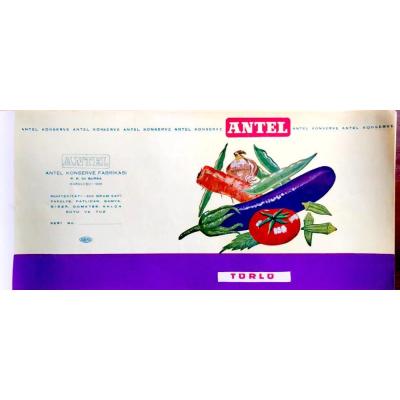 Türlü / Antel Konserve Fabrikası - 15x30 etiket - Efemera