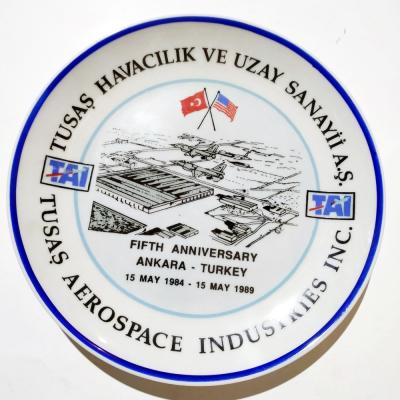 Tusaş Havacılık ve Uzay Sanayii A.Ş. 1989 - Porselen Hatıra tabak