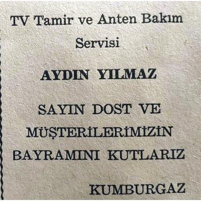 Tv tamir servisi Aydın YILMAZ Kumburgaz / Dergi - gazete reklamları