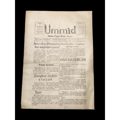 Ümmid Gazetesi / Hakka Tapar Hakkı Ararız - DİYARBAKIR / 7 Kasım 1960
