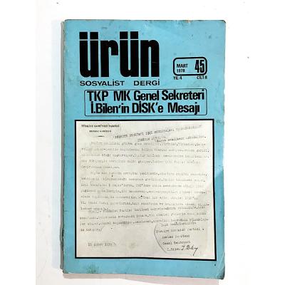 Ürün Sosyalist Dergi Sayı:45 / 1978 - Dergi