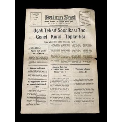 Uşak - Halkın Sesi Gazetesi / 20 Ekim 1969
