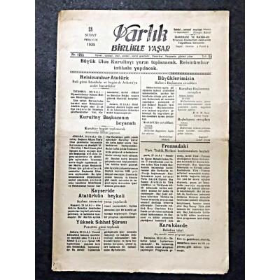 Varlık Birlikte Yaşar - Erzurum / 28 Şubat 1935 tarihli gazete