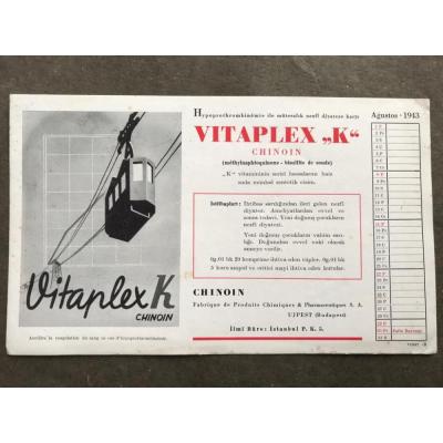Vitaplex K - Chinoin 1943 yılı, kurutma kağıdı takvim