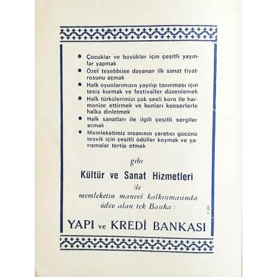 Yapı Kredi Bankası - Kültür ve Sanat Hizmetleri / Dergi. gazete reklamı