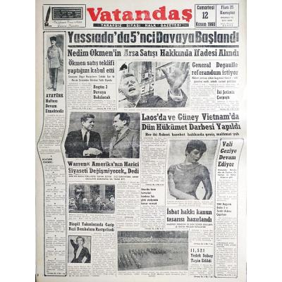 Yassıada'da 5. davaya başlandı - 12.11.1960 Adana Vatandaş gazetesi