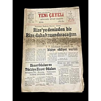 Yeni Çayeli gazetesi / Rize - 6 Ocak 1981