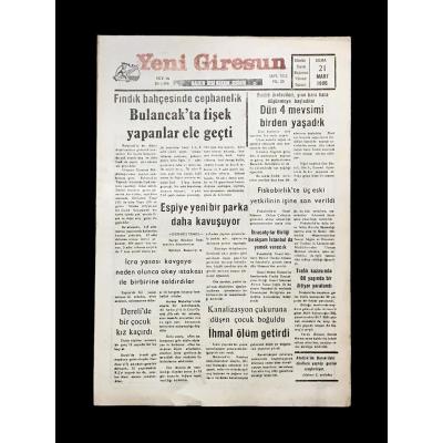 Yeni Giresun gazetesi 21 Mart 1986