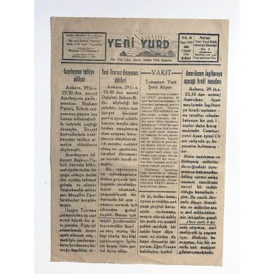 Yeni Yurd Gazetesi - VAN / 30 Nisan 1946