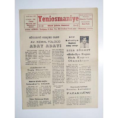 Yeniosmaniye gazetesi 11 Kasım 1988 - Gazete