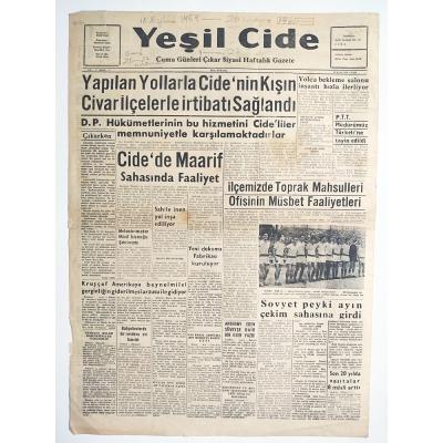 Yeşil Cide Gazetesi 18 Eylül 1959 / İlk sayı - Gazete