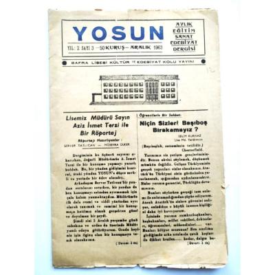 Yosun dergisi / Bafra lisesi kültür edebiyat kolu yayını Aralık 1963 - Dergi