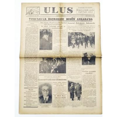 Yugoslavya, Eidemann / 28 İlkteşrin 1939 Ulus Gazetesi  