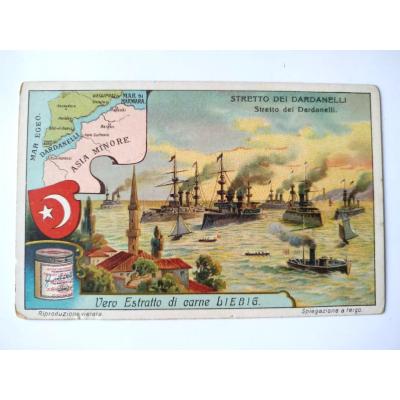 Stretto Dei Dardanelli / Türk bayraklı - Çanakkale Liebig çorba kartları