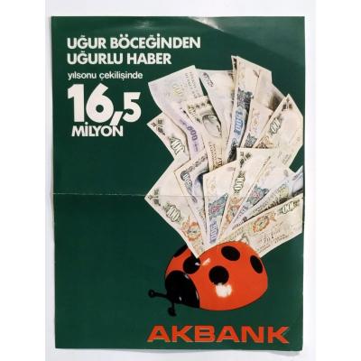 Akbank Uğur böceği kumbara'lı reklam 1975 - Efemera