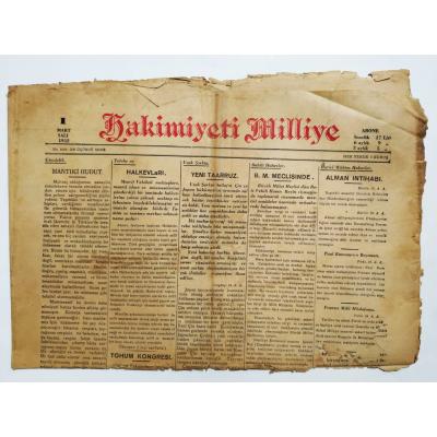 Halkevleri haberli, Hakimiyeti Milliye gazetesi - 1 Mart 1932 / Gazete