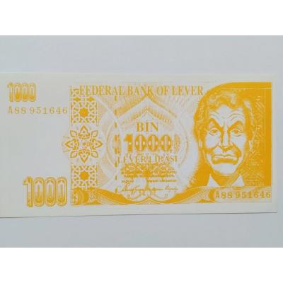 1000 Lever Lirası - Federal Bank Of Lever / Şaka - Reklam Parası