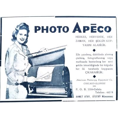 Photo Apeco  / Dergi, gazete reklamı - Efemera