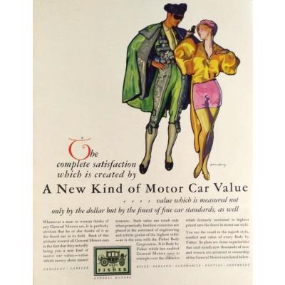 A new kind of motor car value - Body by Fisher General Motors  / Dergi, gazete reklamı - Efemera