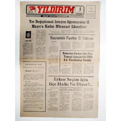 Bursa İnegöl Yıldırım gazetesi, 4 Mayıs 1989 - Efemera