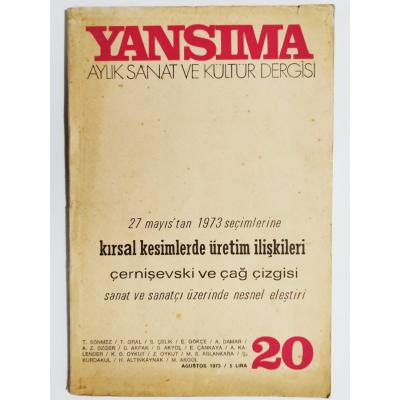 Yansıma aylık sanat ve kültür  dergisi Sayı:20 Ağustos 1973 / Çernişevski, 27 Mayıs'tan 1973  - Dergi