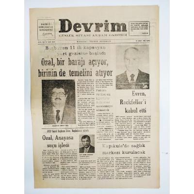 Devrim Günlük siyasi akşam gazetesi, 10 Şubat 1984 - Eski Gazete