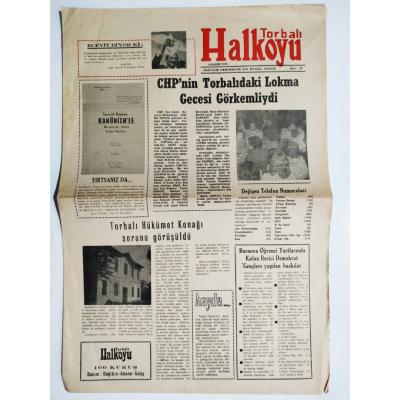 Torbalı Halkoyu gazete, 4 Kasım 1976 İzmir - Efemera