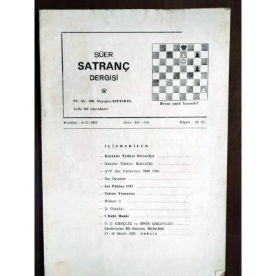 Süer Satranç dergisi / Özbeöz Türk Satrançseverlerinin malıdır. 1969 - Sayı; 144-146