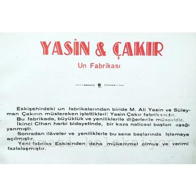 Yasin & Çakır Un fabrikası ESKİŞEHİR / Dergi, gazete reklamı - Efemera