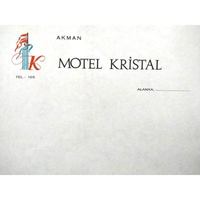 Akman Motel Kristal Alanya / Antetli kağıt - Efemera