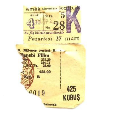 Emek sineması / Bilet ve numara - Sinema bileti / Efemera
