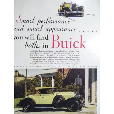 Smart performance and smart appearance... Buick  / Dergi, gazete reklamı - Efemera