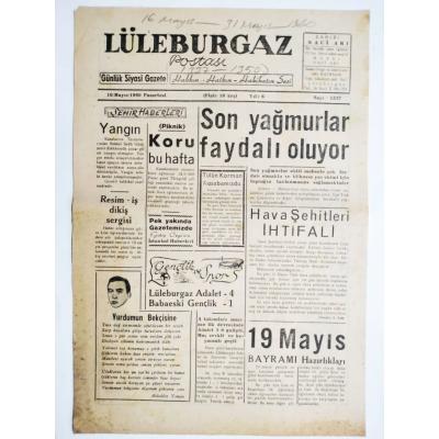 Lüleburgaz Postası gazetesi, 16 Mayıs 1960 - Efemera