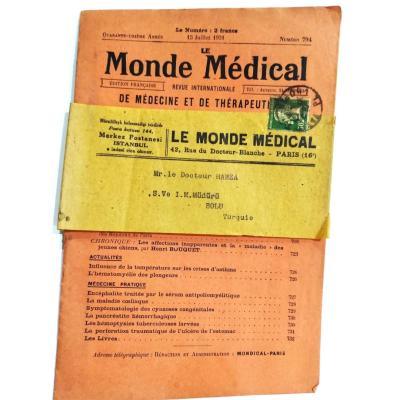 Sıhhat ve İ. M. Müdürü BOLU / Le Monde Medical dergisi 1931 tarihli - Dergi