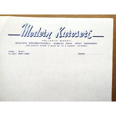 Modern Karoseri Levent / Antetli kağıt - Efemera