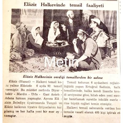Elaziz Halkevinde temsil faaliyeti 1936 / Dergi, gazete reklamı - Efemera