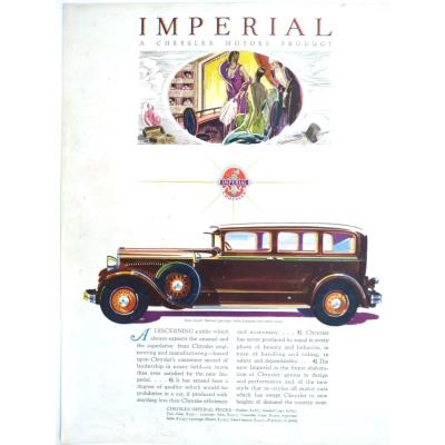 Imperial A chrysler Motors Product, Imperial Prices  / Dergi, gazete reklamı - Efemera
