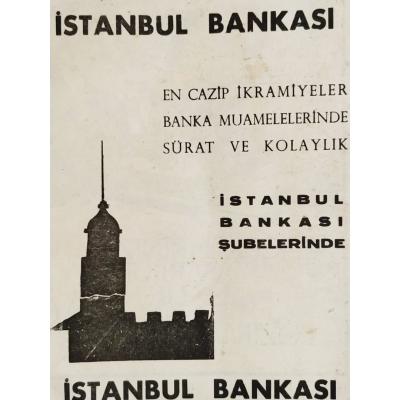 En cazip ikramiyeler / İstanbul Bankası, dergiden, gazeteden çıkma reklam - Efemera