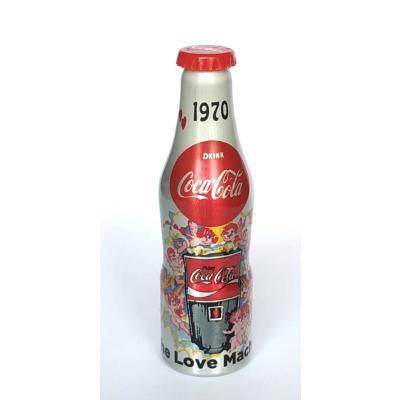 Coca Cola alüminyum minyatür şişe - The love machine  / 1970 - 8 cm.